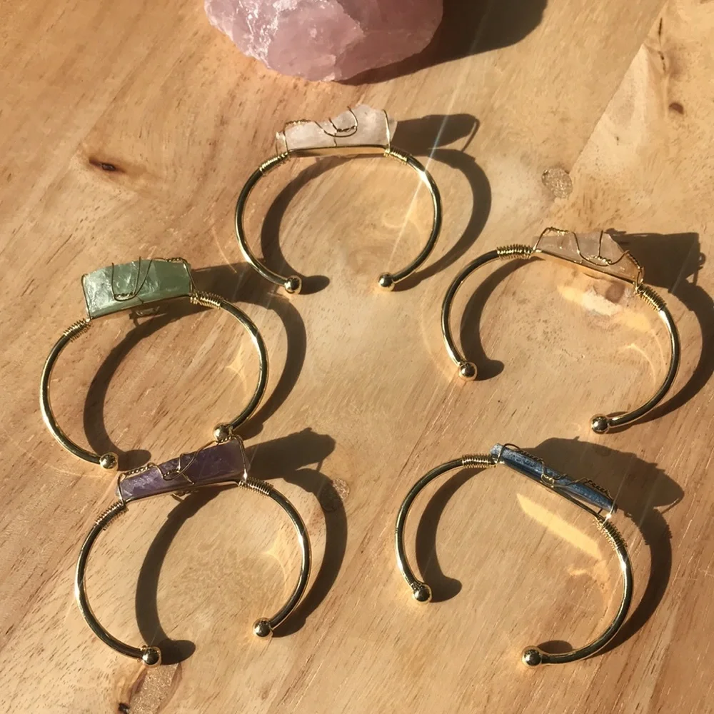 Rough stone cuff bangles - Picture 5 of 6